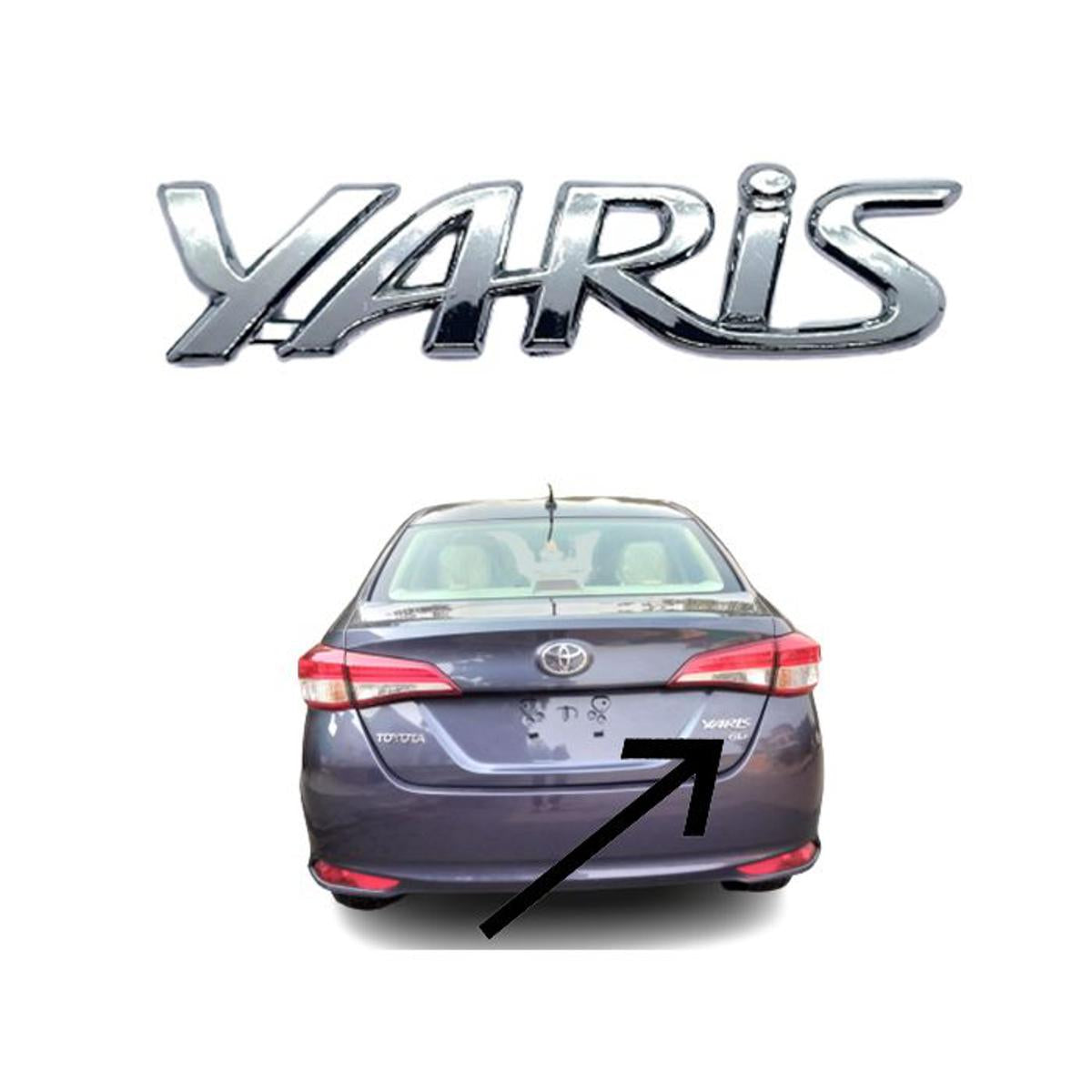 Toyota yaris logo emblem Chrome Monogram