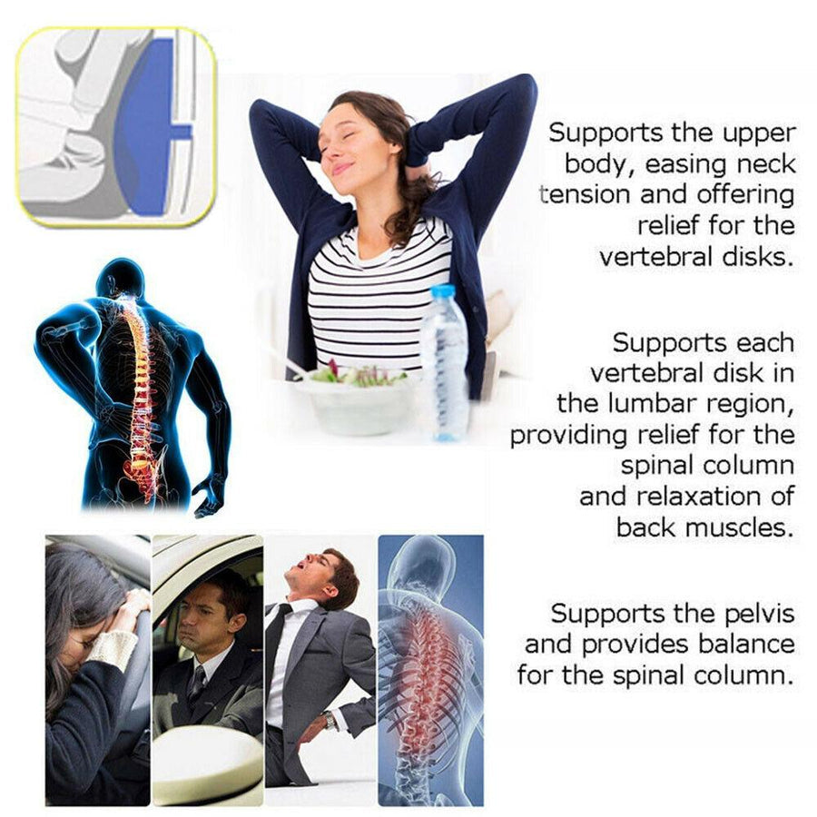 Car Seat Back Relief Lumbar Pain Back Support Pillow Headrest